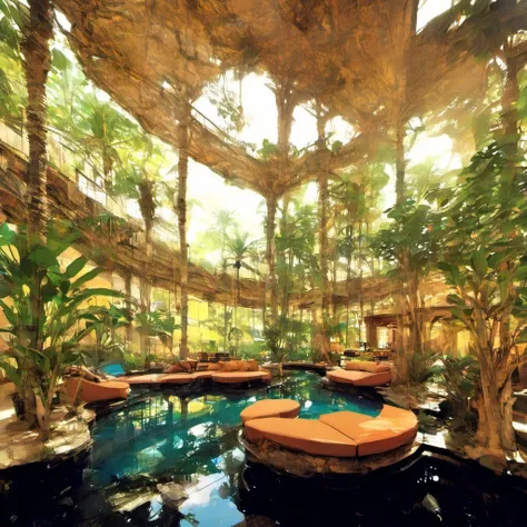 an exotic resort hotel interior