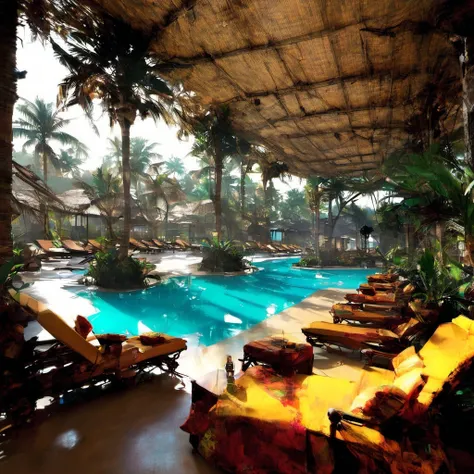 an exotic resort hotel interior