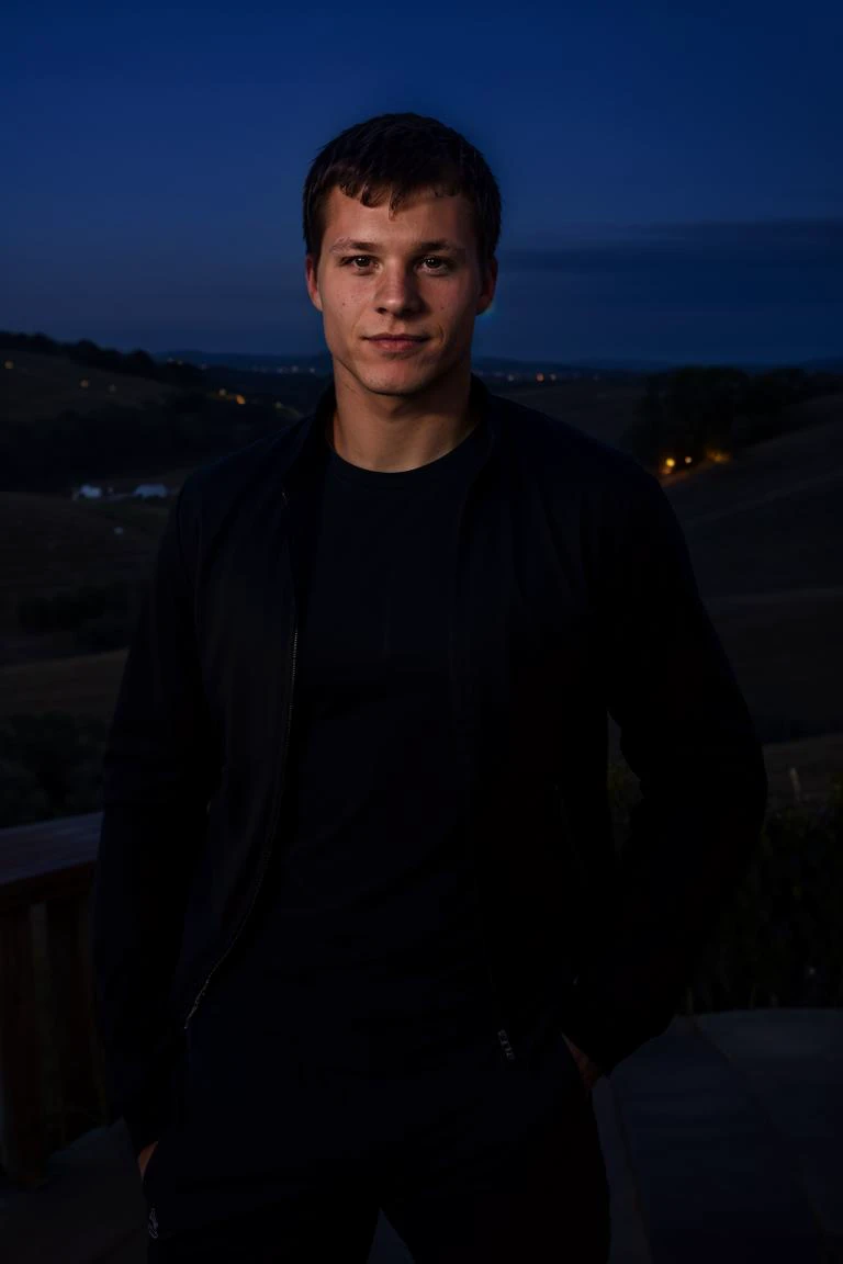 Solo, ChadLogan 1man, black jacket, t-shirt, pants, Mentoring,
vineyard, sprawling countryside, terraced slopes, winery,
<lora:ChadLogan:0.8>