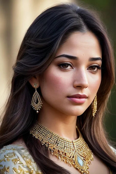 beautiful woman (T4m4nn4Bh4t14:.99), perfect hair, ((wearing opulent jewellery:1.3)), ((inspired by One Thousand and One Nights:1.2)), (as Scheherazade:1.2) ((portrait)), (closeup:1.2), ((from the waist up)), ((( A high-tech outdoor fitness park, featuring interactive exercise equipment and fitness tracking systems :1.2 ))), natural skin texture, (( Geometric Print Dress :1.2)), 24mm, 4k textures, soft cinematic light, adobe lightroom, photolab, hdr, intricate, elegant, highly detailed, sharp focus, ((((cinematic look)))), soothing tones, insane details, intricate details, hyperdetailed, low contrast, soft cinematic light, exposure blend, hdr, faded, now, ("I've got a bad feeling about this.":1.1)