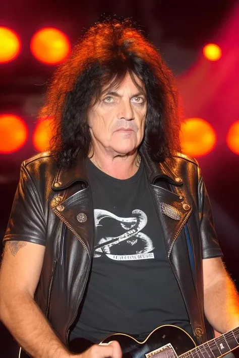 portrait photo of man dressed like a rockstar over the stage, high detailed, high detailed face, 8k, intrincate, <lora:pappo:1>