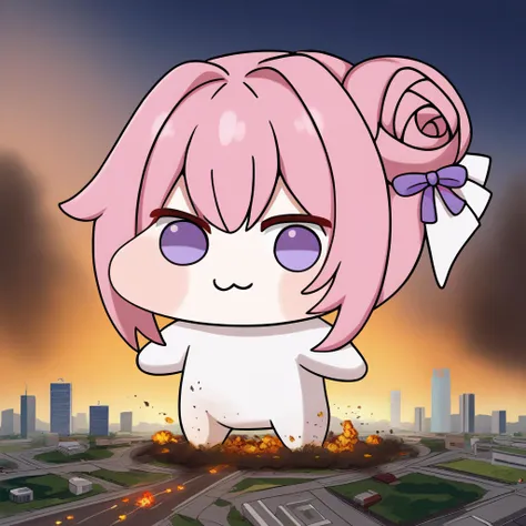 mina ashido, kneeling, crawling on all fours, lithe girl, from the side, teenager, nudity, exposed, vibrant colors, spread legs, pussy, wearing a dog collar, crawling, kneeling, on her hands and knees, looking at viewer, nudity, pedestrians, bokeh, figures in background, buildings, anus, completely nude, pussy, city sidewalk, crowded city, three quarters view, side view