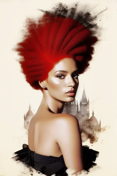 a beautiful 25 year old Brazilian woman with red hair by Ingrid Baars and urban_sketchbook <lora:urban_sketchbook:1>
