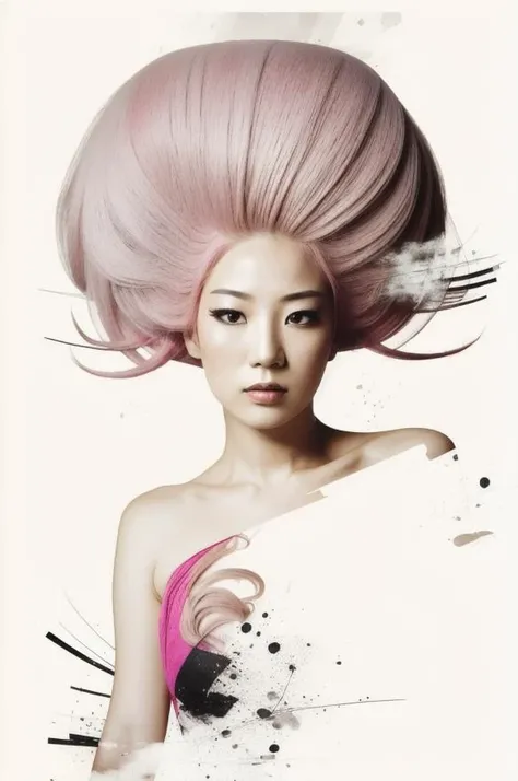 a beautiful 25 year old Japanese woman with pink hair by Ingrid Baars and urban_sketchbook <lora:urban_sketchbook:1>