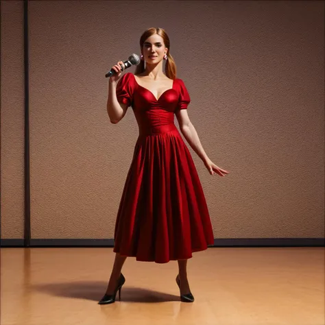 score_9, score_8_up, score_7_up, score_6_up, score_5_up, score_4_up, rating_safe,tpdne,photorealistic,realistic, hyperdetailed photography, soft light, full body,a woman wearing a ball gown and heels and earrings with orange twintails standing on a stage holding a microphone,1girl,solo,stage,theater, <lora:ThisPersonDoesNotExistPony:1> a