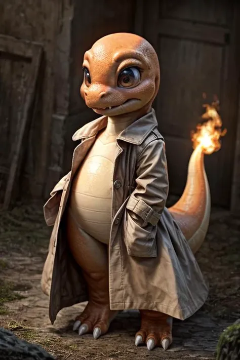 masterpiece, high quality
full body
scalie, charmander, cute
trench coat