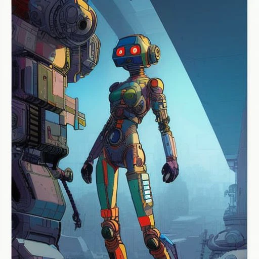 An cyborg, ComplexLA style, nvinkpunk, marioalberti artstyle, ghibli style