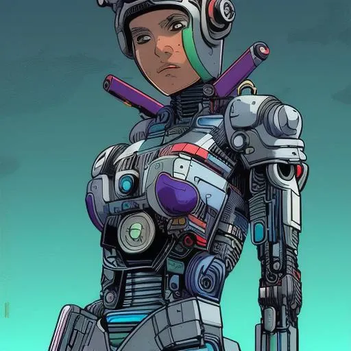 An cyborg, ComplexLA style, nvinkpunk, marioalberti artstyle, ghibli style