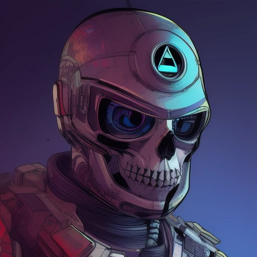 ComplexLA style, nvinkpunk, marioalberti artstyle,skull, cyberpunk