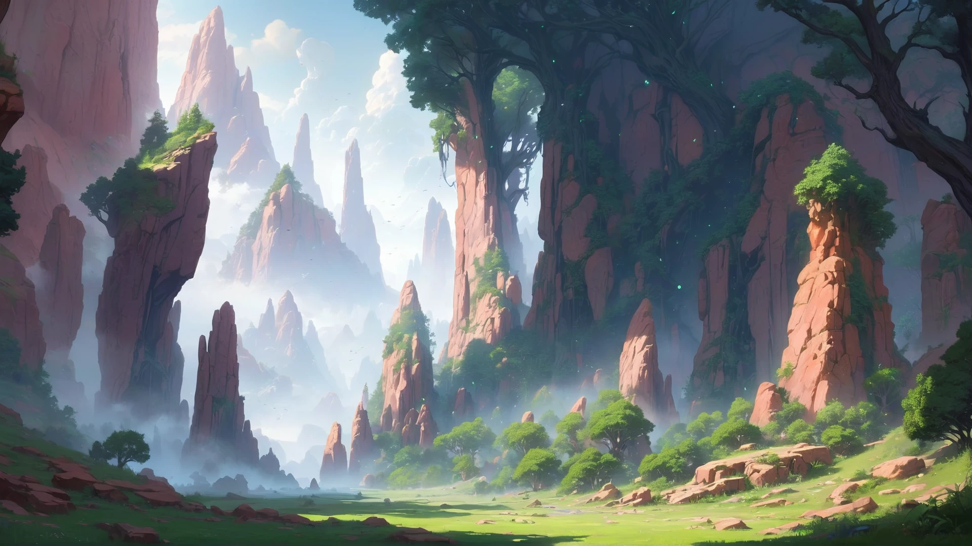 primordial, anime style, digital painting, Garden of the Gods<lora:EnvyPrimordialXL01:1>