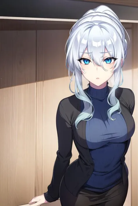 Yukino, Silver hair and eyes、Black hoodie, Cute girl anime visuals, Anime movie screenshots, & Her expression is solemn, Ahegao, In anime movies, In anime, Young woman anime visual, She has a pretty, expressive face, A still from the anime