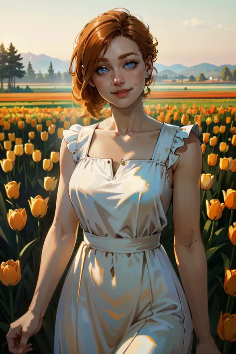 ((ultra detailed, masterpiece, absurdres))
<lora:SpiderMaryJ:0.9>
SpiderMaryJ, 1girl, orange hair, blue eyes, in a field of tulips, golden hour, elegant dress, smiling