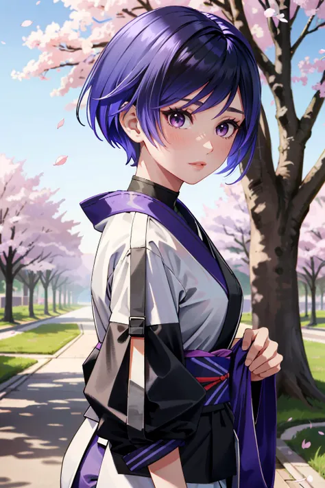 ((ultra detailed, masterpiece, absurdres))
<lora:T8Reina:0.9>
T8Reina, 1girl, short hair, purple hair, multicolored hair, in a traditional kimono, surrounded by cherry blossoms