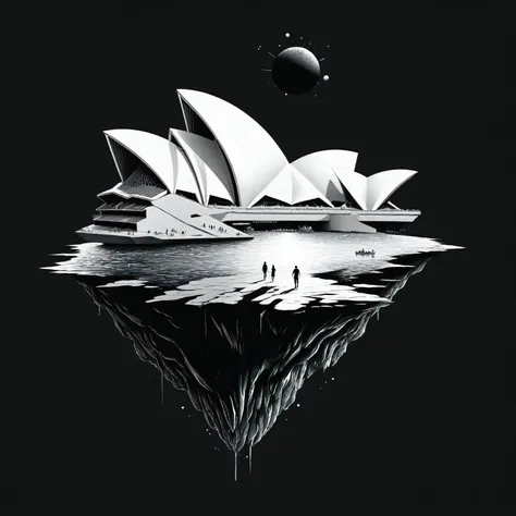 <lora:metal_tee_sdxl>,metal_tee,vector digital illustration,(black background:1.5),<lora:MinTattooXL-000034>,drawing of a minimalist tattoo,<lora:island_xl_floating:0.8>,floating island,surreal,Sydney Opera House