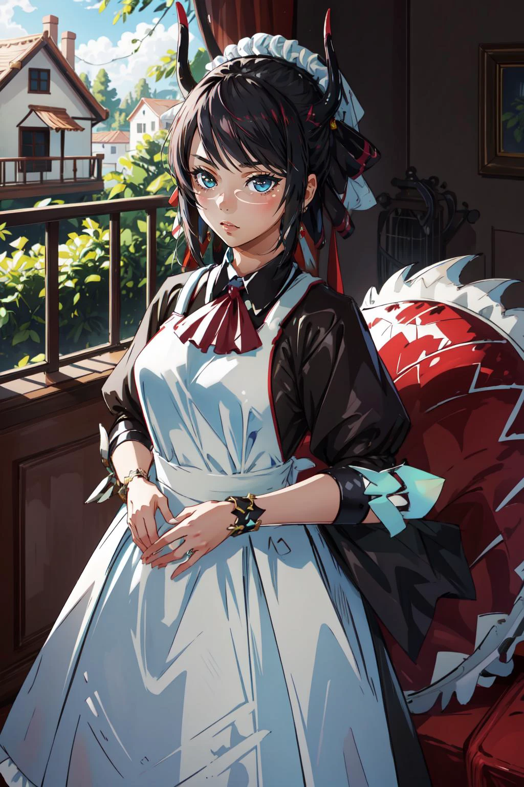 (masterpiece, best quality), intricate details,
1girl, <lora:House_Dragonmaid:0.8> house_dragonmaid,