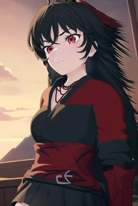 ravenbranwen, <lyco:ravenbranwen-lyco-nochekaiser:1>,
raven branwen, long hair, black hair, ponytail, hair ribbon, ribbon, (red eyes:1.2), ahoge,
BREAK thighhighs, japanese clothes, black thighhighs, fingerless gloves, armor, necklace, skirt, black skirt,
BREAK outdoors, nature, forest, night, sky, moon,
BREAK looking at viewer, (cowboy shot:1.5),
BREAK <lyco:GoodHands-beta2:1>, (masterpiece:1.2), best quality, high resolution, unity 8k wallpaper, (illustration:0.8), (beautiful detailed eyes:1.6), extremely detailed face, perfect lighting, extremely detailed CG, (perfect hands, perfect anatomy),