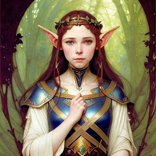 a beautiful elf princess by edgar maxence and ross tran and michael whelan jules bastien-lepage and brom