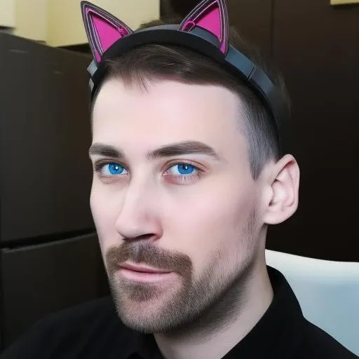 masterpiece, best quality, highly detailed, 1 man <lora:DeadP47:1>, cat ears, nice eyes, looking in camera