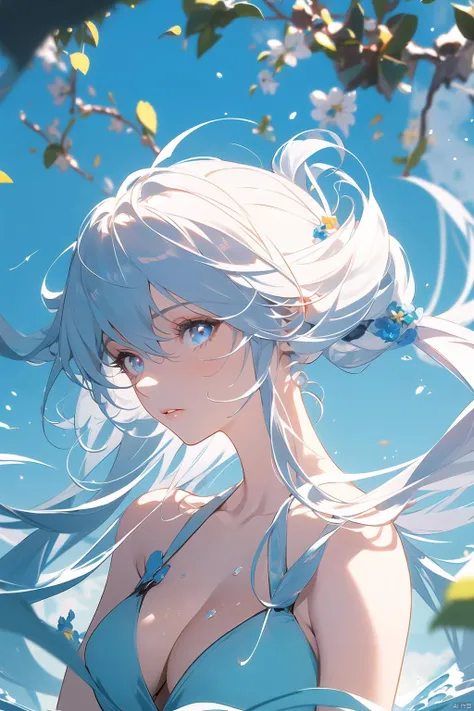 (masterpiece:1.1), (highest quality:1.1), (HDR:1.0), extreme quality, cg, (anime wallpaper), stylized, detailed face+eyes, (colorful), (powerful colors:1.4), photo of a girl, (tan skin), fashionable, light dust, varied depth of field, medium hair, long hair, white hair, masterpiece, 8k, tone mapping, hyper focus, red, glowing eyes, (upper body:0.8), natural body, limited palette, (detailed hair:1.13), (cyber aesthetic:1.3), (epic anime drawing:0.7), (white outlines), (creative background), (creative), hard lighting, solo, clarity, (by Giovanni Battista Caccioli:1.6), (accomplished:0.8), detailed, realistic, 8k uhd, high quality