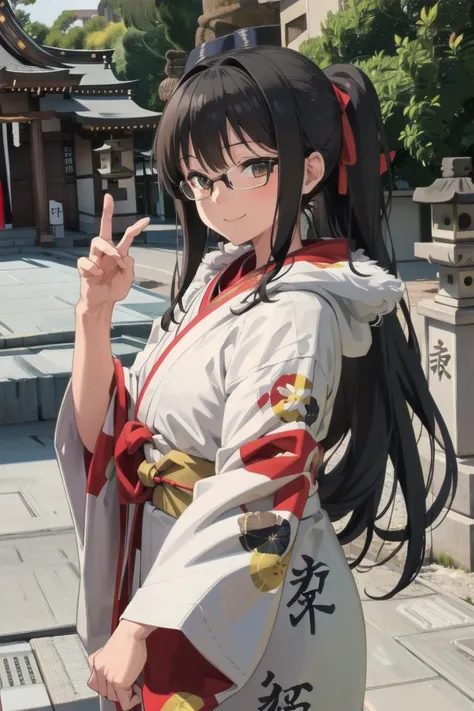 best quality, ultra-detailed, illustration,
1girl, solo, glasses, black hair, long hair, print kimono, white kimono, holding dragon, night, winter, snowing, snow, happy, smile, looking at viewer,
<lora:JAPAN_Scenery_Jinjya_SD15_V2:1> jinzya, komainu,