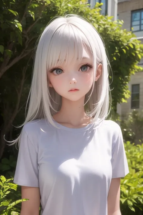 masterpiece,best quality,1girl,upper body,white hair,bright eyes,shirts,