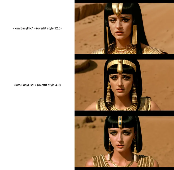 film still David Lynch's Cleopatra starring Freddie Prinze Jr. as Cleopatra Queen of the Nile medium two shot, 4K remastered, very detailed, film grain, motion blur