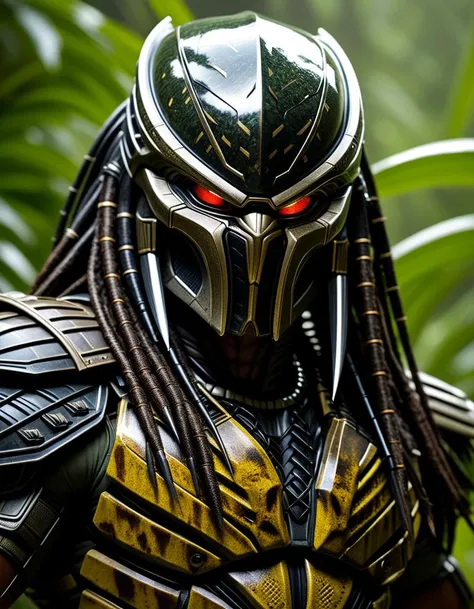 poster art, portrait of predator from the (Predator),Masterpiece,best quality,hi res,8k,hi res,8k,award winning,(sharp focus, intricate, highly detailed),