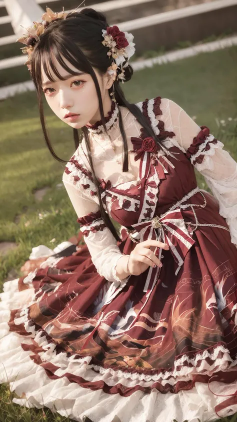 best quality, ultra high res, (photorealistic:1.4), masterpiece, highres, original, extremely detailed wallpaper,
lawn, sky,
1girl, solo, xzml \(manaka nemu\), red dress,
ohikaenasutte, <lora:è´é¢neg4all_bdsqlsz:0.8>,