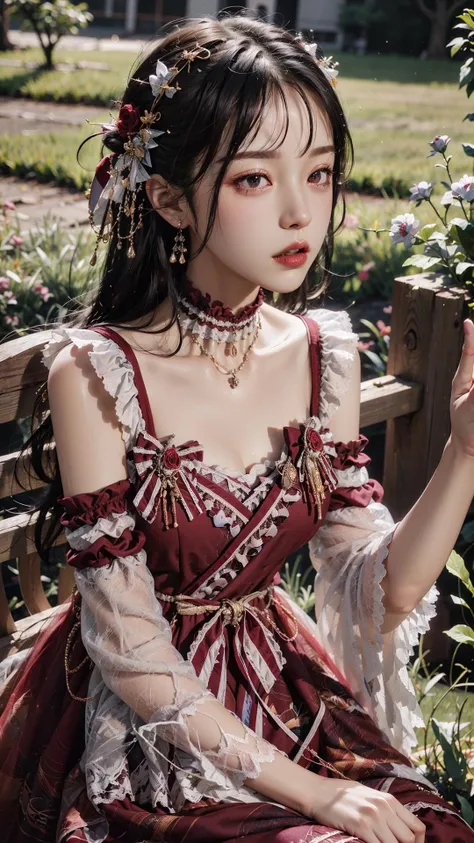 best quality, ultra high res, (photorealistic:1.4), masterpiece, highres, original, extremely detailed wallpaper,
lawn, sky,
1girl, solo, xzml \(manaka nemu\), red dress,
kissing neck, <lora:è´é¢neg4all_bdsqlsz:0.8>,
