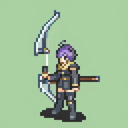 masterpiece, best quality, <lora:FE_V2:1> <lora:bernadetta-nvwls-v2-final:0.8> defBernie, black jacket, black skirt, spandex shorts, thigh boots, archer, simple background, bow \(weapon\),