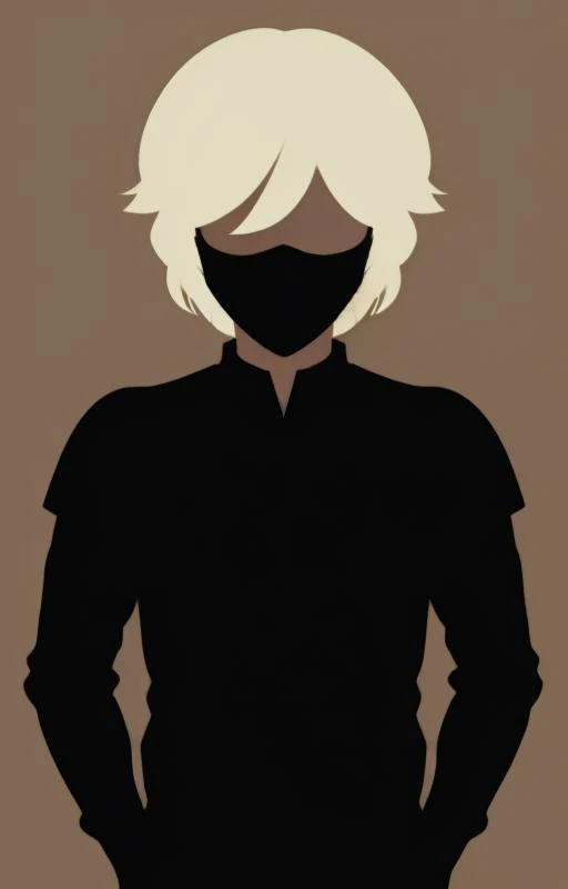 a young man, black costume, black eye mask, blond, <lora:cat_noir:0.7>, <lora:anime_minimalist_v1-000020:1>