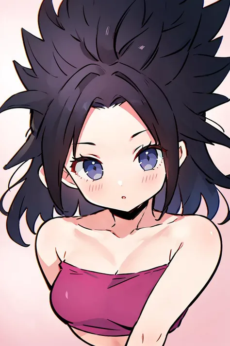 (masterpiece, best quality), 1girl, beautiful face,   <lora:Caulifla_DB:1> Caulifla_DB, bare shoulders, midriff,,