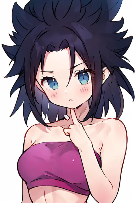 (masterpiece, best quality), 1girl, beautiful face,   <lora:Caulifla_DB:1> Caulifla_DB, bare shoulders, midriff,,