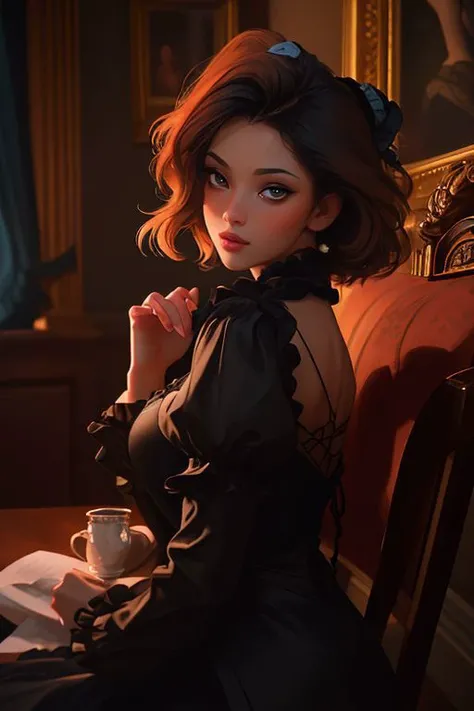 DEN_rebz_SG,
French Post card, wearing a Victorian steampunk dress sitting in a Victorian parlour house, glamour, Victorian, atmospheric Victorian steampunk,
bokeh, f1.4, 40mm, photorealistic, raw, 8k, textured skin, skin pores, intricate details  <lora:epi_noiseoffset2:1>, epiCRealism, <lora:ClothingAdjuster3:-0.8>