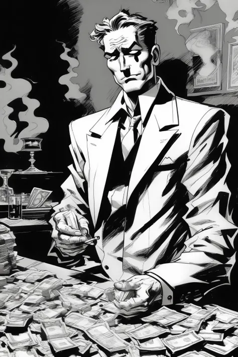 drawing of a man smoking a cigarette with a cigarette in his mouth, high quality fanart, detailed fanart, inspired by Alexander Kanoldt, inspired by Jean Malouel, highly detailed exquisite fanart, high quality sketch art, loose pencil sketch, high quality sketch, mostly greyscale, realistic sketch, art sketch, gendo ikari smoking a joint, sketched