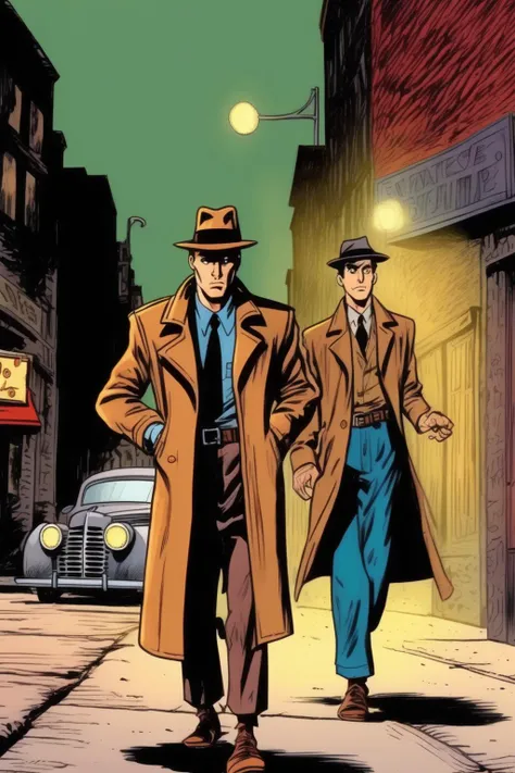 (Noir Comics-style illustration:1.2),(St. Petersburg:1.1), black and white, high contrast, gritty, gloomy, raining, moody, detective in a trench-coat, fedora hat, smoking a cigarette, murder scene, blood-stained weapon, alleyway