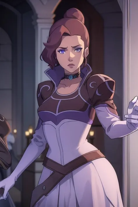 delilahbriarwood, <lora:delilah briarwood-lora-nochekaiser:1>,
delilah briarwood, (purple eyes:1.1), brown hair, hair bun, makeup, single hair bun, lipstick,
BREAK gloves, choker, puffy sleeves, juliet sleeves, high collar, elbow gloves,
BREAK outdoors,
BREAK looking at viewer, (cowboy shot:1.5),
BREAK <lyco:GoodHands-beta2:1>, (masterpiece:1.2), best quality, high resolution, unity 8k wallpaper, (illustration:0.8), (beautiful detailed eyes:1.6), extremely detailed face, perfect lighting, extremely detailed CG, (perfect hands, perfect anatomy),