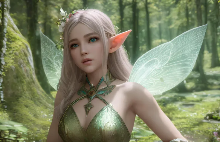 elf fairy (beautiful girl). Ultra detailed, 8K, HDR, Octane Render, Redshift, Unreal Engine 5. Professionally color graded, atmosphere, amazing depth, rich colors, powerful imagery, psychedelic overtones, 4K, 8K.