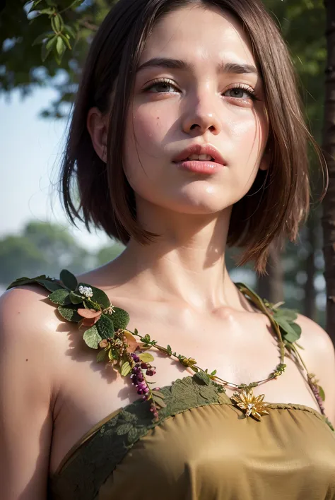 beautiful girl from a fantasy story in standing in the dark forest, epic style, octane render, desert composition, beautiful face, hyperrealistic, oil on canvas, award-winning, masterpiece, trending on artstation, by Studio Ghibli