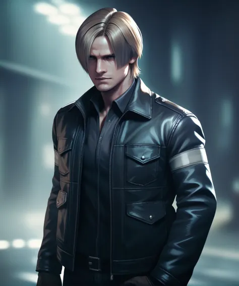 score_9, score_8_up, score_7_up, score_6_up, score_5_up, score_4_up, source_anime, realistic, photoshop \(medium\),<lora:RE6_t1-000012-128:1.0> 1boy, Leon Kennedy, jacket