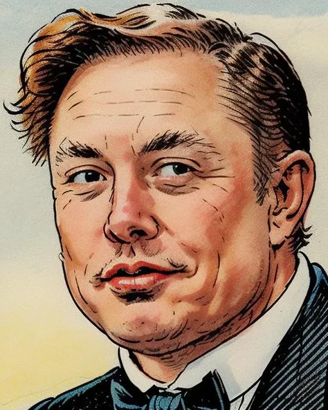 <lora:alfredbestall:1> bestall illustration, close portrait of elsk man <lora:Elon_60_2-000001:1>