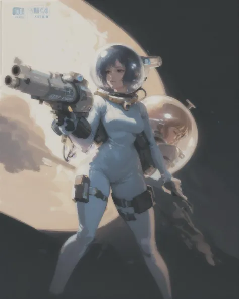 illustration drowning,
<lora:Astropunk:1>Astropunk woman in a space suit astronaut with a gun in hand, masterpiece, highres, photorealistic, best quality, perfect lighting, 8k, realistic, photo-realistic, ultra-detailed,
