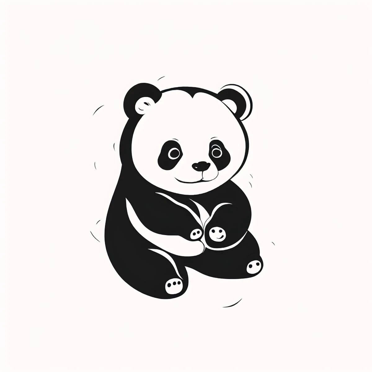 icon design, black and white ink style,  panda, <lora:ink_icon:1>