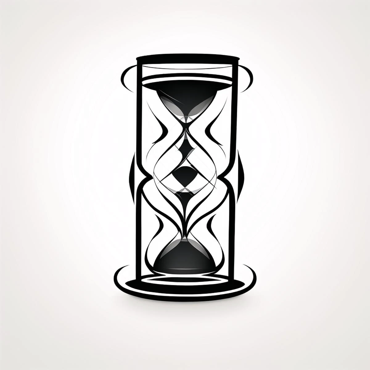 icon design, black and white ink style,hourglass,<lora:ink_icon:1>