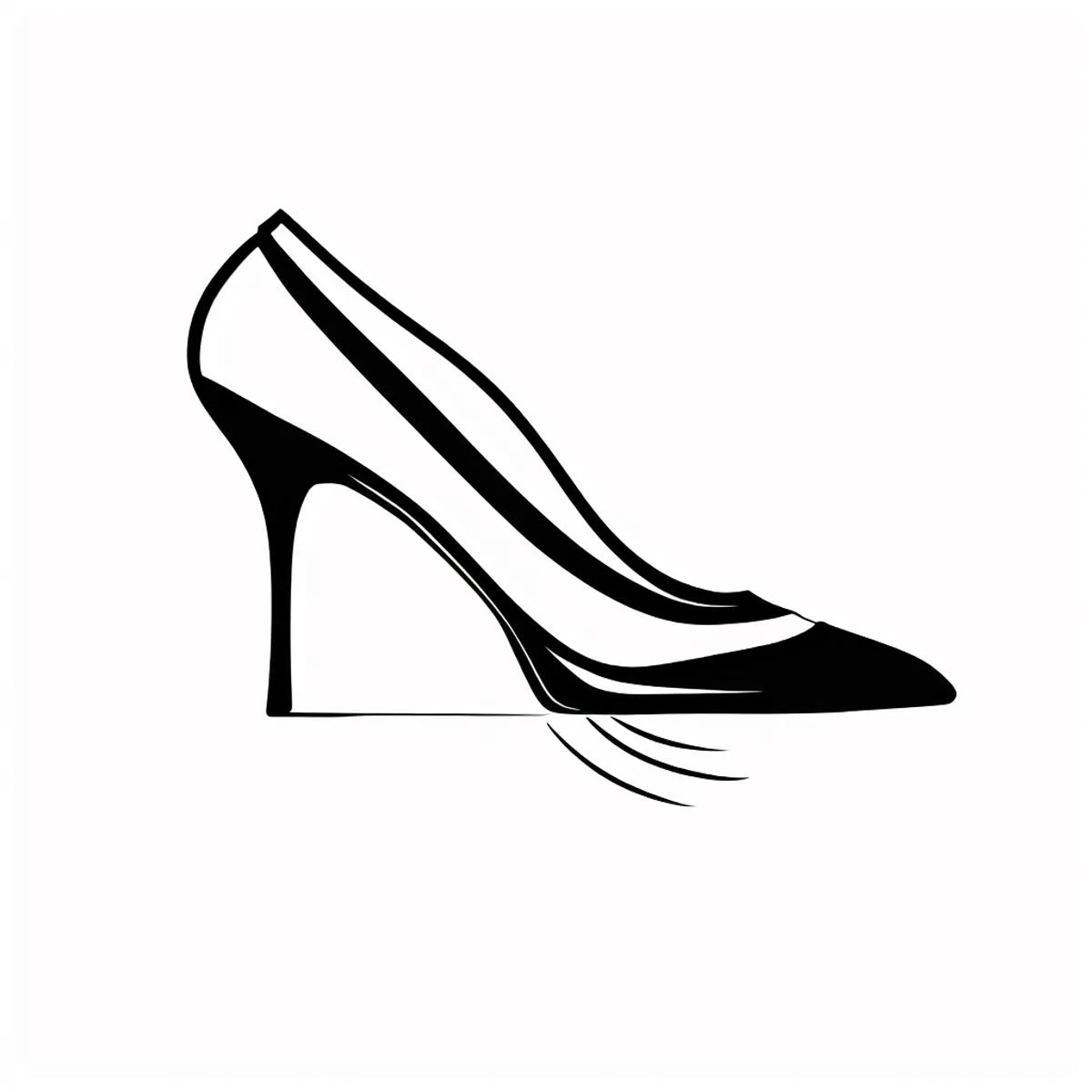 icon design, black and white ink style,high heel shoe <lora:ink_icon:1>