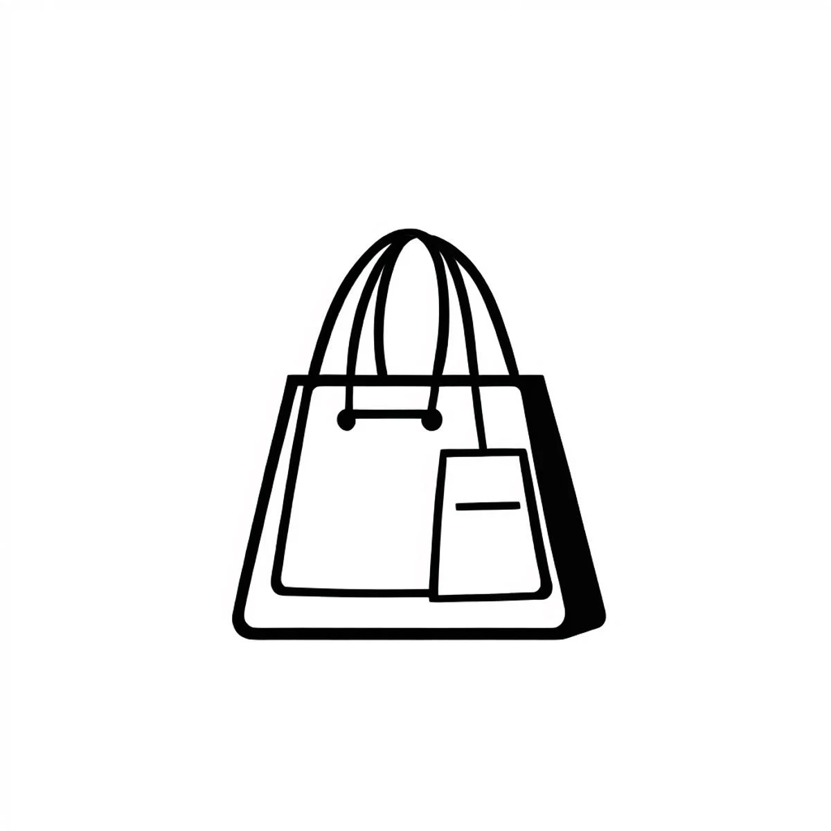 icon design, black and white ink style,shopping bag <lora:ink_icon:1>