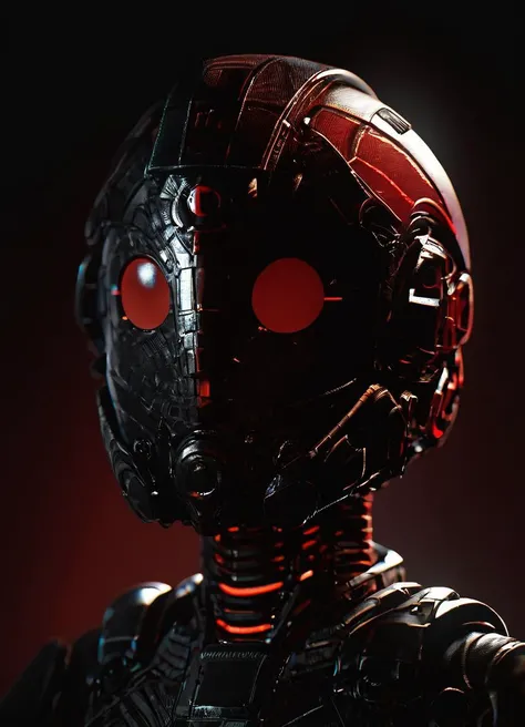 score_9, score_8_up, score_7_up, realistic, 3d, futuristic armored helmet, weathered texture, metallic red black palette, science fiction theme, intricate design, dimly lit, soft shadowing, focus headgear, advanced technology concept, protective suit, <lora:RetouchXL_PonyV6_v2:1>