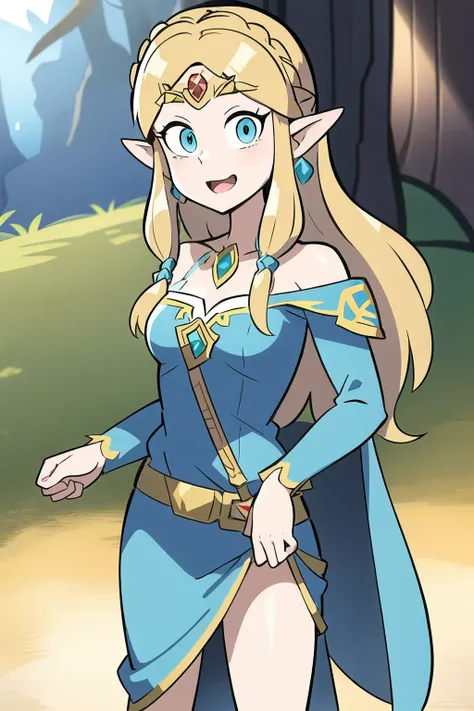 princess Zelda, Zelda breath of the wild, detailed illustration, cartoon, in the style of gravityfalls, <lora:gravityfalls_v1:0.5>