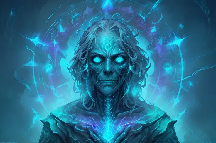 human undead wizard with chalky sunkun skin giving an almost withered look <lora:fractalized:0.5> fractalized, <lora:EnergyVeins:0.25> (EnergyVeins:0.8), glowing <lora:Concept - Runemagic:0.25> Rune_Magic, Magic, Power, Emerald Green, Silver, and Lavender colors, (midnight lighting:1.15), (blending:0.95), (highly detailed, high quality:1.3)