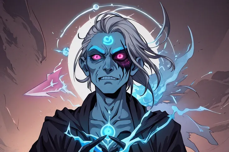 human undead wizard with chalky sunkun skin giving an almost withered look <lora:fractalized:0.5> fractalized, <lora:EnergyVeins:0.8> (EnergyVeins:0.8), glowing <lora:Concept - Runemagic:0..25> Rune_Magic, Magic, Power, deep and dark colors, (midnight lighting:1.15), (blending:0.95), (highly detailed, high quality:1.3)